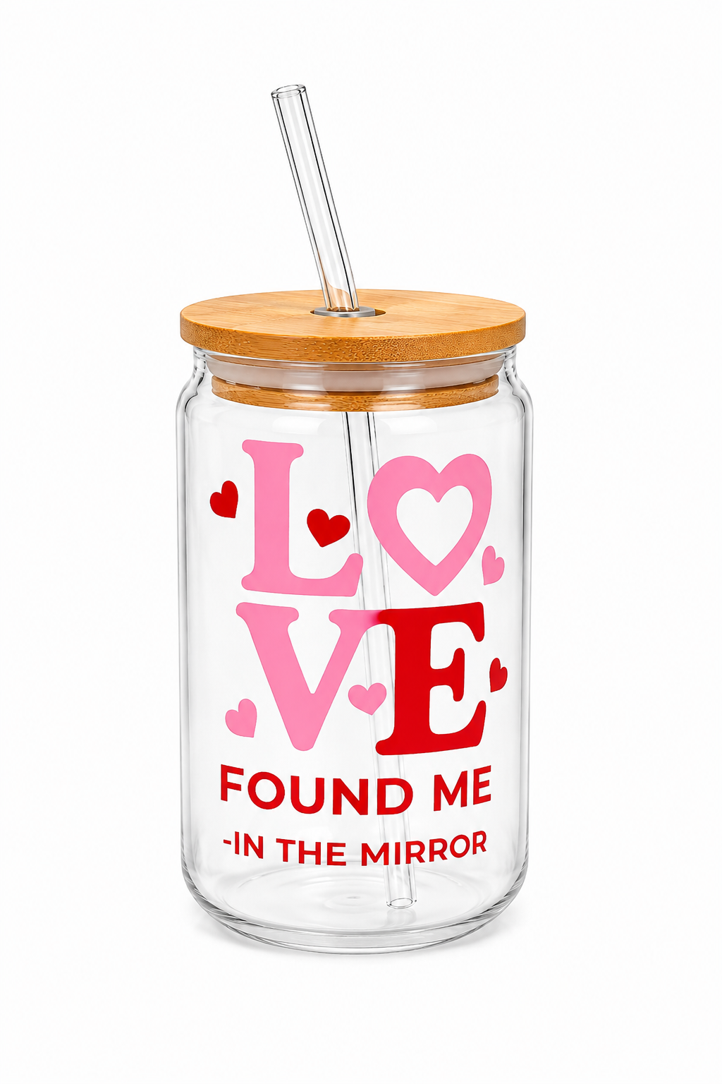 Affirma’Tees Motivational UVDTF Glass Tumbler with Bamboo Lid & Straw (16 oz)