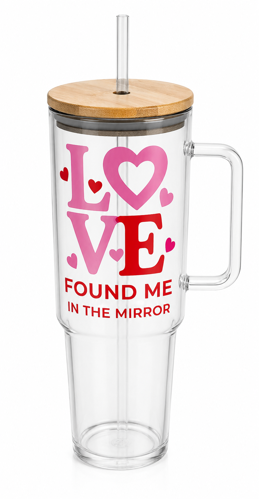 Affirma’Tees Motivational UVDTF Glass Tumbler with Bamboo Lid & Straw (43 oz)