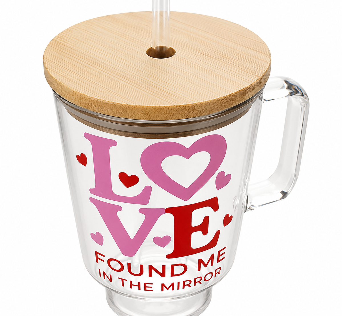 Affirma’Tees Motivational UVDTF Glass Tumbler with Bamboo Lid & Straw (43 oz)